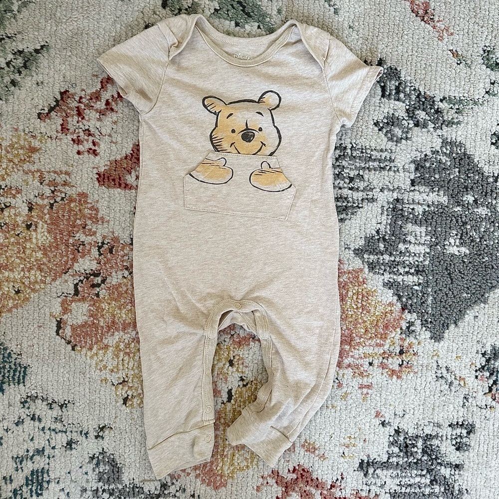 Disney Baby Winnie the Pooh Pocket Front Modern 1-Piece Jumpsuit Romper Size 18M